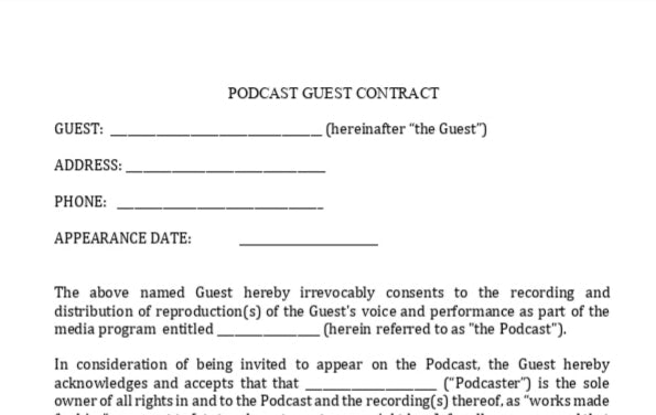 Podcast Guest Contract